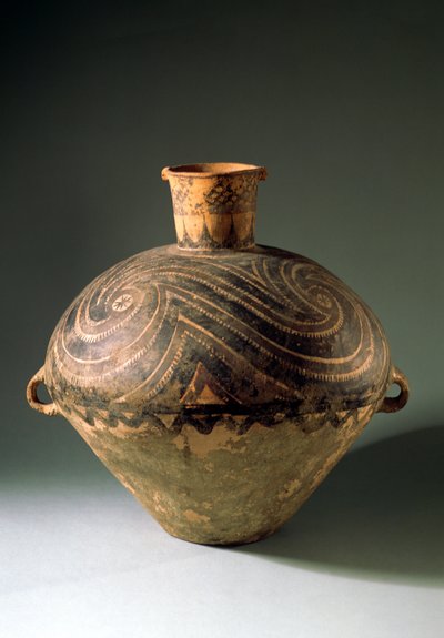 Vaso dipinto con un motivo a spirale, dalla Provincia di Gansu, Periodo Bashan, 2650-2350 a.C. da Unbekannt Unbekannt